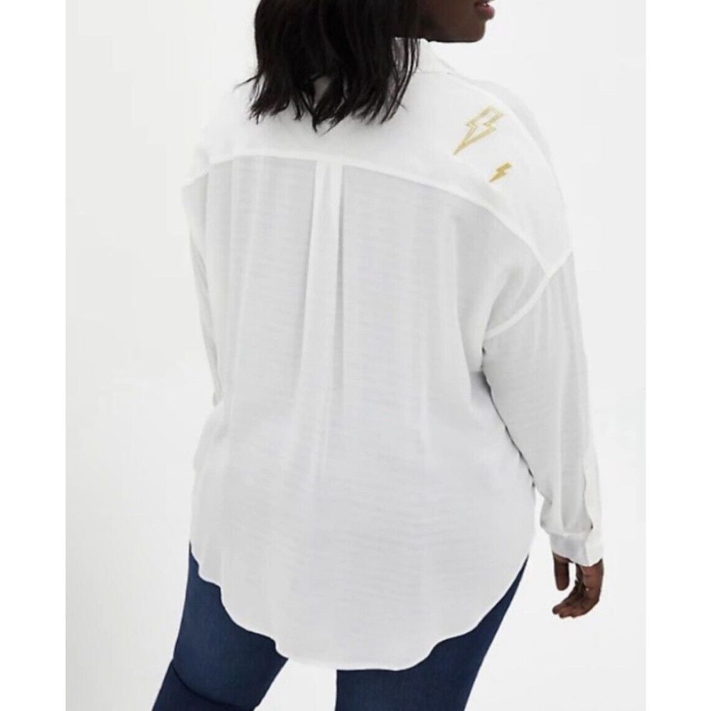 Torrid Drop Shoulder Button Front Top - Size 2x -… - image 2